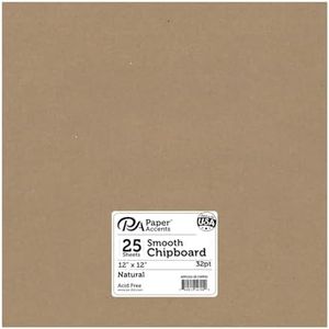 Accent Design Paper Accents ExtraHeavy NAT Chipboard 12x12 XL Heavy 32pt Natural