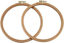 Guofa 2 Pack 7 Inch Embroidery Hoop, Beech Wood Cross Stitch Hoops, Decorative Hanging Embroidery Frame for Needlepoint Sewing Project