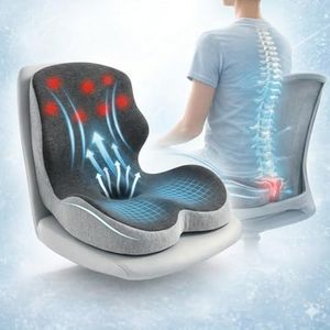 XL Memory Foam Seat Cushion for Office Chair, Ergonomic Coccyx Cushion for Sciatica & Tailbone Pain Relief, Orthopedic Chair Pad for Car, Wheelchair, Home Office