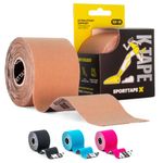 SPORTTAPE Kinesiology Tape - 5m Roll - Beige | Physio & Sports Injury Muscle Tape for Shoulder, Knee, Ankle Shin Splints Support. Waterproof & Hyopallergenic Kinetic Sports Tape