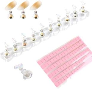 FSpronail Nail Stand for Press Ons Nail Tip Holder with 96 Pcs Reusable Sticky Putty Practice Art Magnetic Fake Nail Display Stands for Home DIY Beginner Salon Accessories Kit