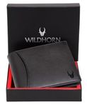WildHorn RFID Protected Leather Wallet for Men, Jade Black