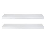 eSituro Floating Shelves, Set of 2 Large White Wall Shelves,Simple to Install Wooden Shelf for Bedroom,Living Room,Kitchen,Display Storage Rack, Home Office Furniture Each Shelf 40x23x3.8cm