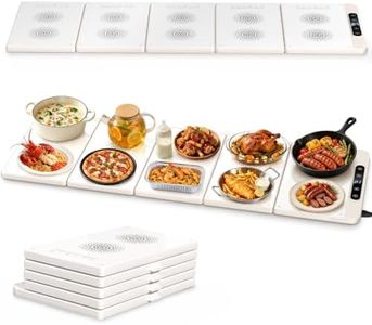 TASEVEN Electric Warming Tray,5‑in‑1 Food Warmer for Parties Buffet White