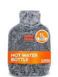 HeatHug Small Hot Water Bottle - with Cover UK Endometriosis Period Pain Relief Super Soft Cover and 1L Hot Water Bottle Double Sided for Back Pain Relief
