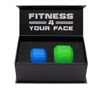 Jawzrsize Jaw Exerciser for Men - Pop N Go Beginner Bundle Blue and Intermediate Neon Jaw Trainer, Jaw Clenching Relief, Double Chin Reducer, Jawline Shaper and Neck Exerciser