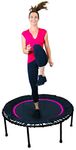 LEAPS & REBOUNDS 48" Round Mini Fitness Trampoline & Rebounder Indoor Home Gym Exercise Equipment Low Impact Workout for Adults, Pink