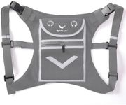 Gray Running Mini Backpack Vest for Men & Women – Reflective with 360° Hi-Viz, Holds Accessories, iPhone, Android, iPad Mini – Lightweight, Adjustable Gear for Fitness, Walking, Cycling, Hiking