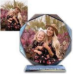 LG LOUIS GARDEN Custom Crystal Photo, Personalized Gifts For Mother's Day Birthday Wedding, Customizable Pictures & Text, Glass Picture Photo Gifts For Men And Women