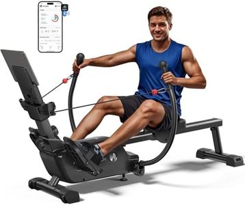 MERACH Rudergerät für Zuhause, Verbesserte Doppelpaddel mit Mehreren Trainingsmodi, Ganzkörpertraining mit der MERACH APP, über 1000 Champion-Kurse und 3D-Kartenspiele, Simuliert Echtes Rudern