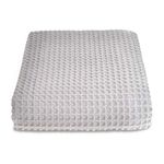 Allure Waffle Throw Blanket, 100% Cotton Luxury King Size Bedspread, 225 x 250cm (Dove Grey)