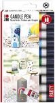 Marabu 1805000009882 Liner Set, pens Each 25 ml, Creamy, Soft Wax Paint, Water-Based, Non-Fading, odourless, Weatherproof, Easy Candle Decoration, 10 Colours, 10 x 25 ml