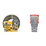 Hozelock Trico Flex Ultra Max Anti-Crush 30 m Hose & Pro Metal AquaStop Connector (12.5mm & 15mm)