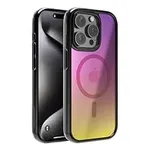 Statik DeltaShock Magnetic Phone Case iPhone 15 Pro Case, Anti-Yellowing Military Grade Protective Phone Case with Magnetic Back & Shockproof Foam, Magnet Phone Case Clear iPhone Case, Holographic