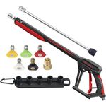 Tool Daily Pressure Washer Gun with Replacement Extension Wand, M22 14mm/15mm Fitting, 5 Power Washer Nozzle Tips with Holder, 4000PSI, 44 Inch