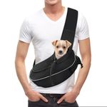 Gloppie Cat Carrier Dog Sling Small Pet Sling for Puppy Carriers Travel Bag for Pets Below 6 lbs Hands Free, Breathable, More Pockets, Black