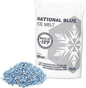 Terra Products Co. National Blue Ice Melt - 20lb Bag - Fast Acting Ice Melter - Free of Magnesium Chloride - Melts to -15°F