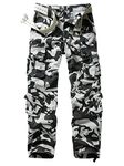 AKARMY Men's Loose Fit Cotton Combat Work Cargo Pants (Black Hawk Camo_L)