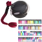 3T-Sister Helmet Pigtails Gradient Ramp Helmet Braids Ponytail Helmet Hair with Suction Cup with Bowknot for Motor Bike 1PCS 24inch (Customised Rose Type) (Helmet not Included)