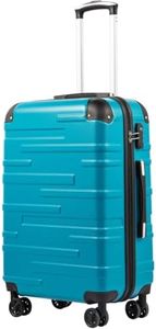 COOLIFE Hard Shell Suitcase with TSA Lock and 4 Spinner Wheels Lightweight Durable (Turquoise Green, L(77cm 93L))