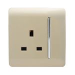 Trendi Switch ART-SKT13GO Trendi 1 Gang Artistic Modern Glossy Switched Tactile Plug Socket - Gold