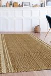 Modern Style Rugs Natural Stripe Jute Rug, Hardwearing Durable Jute Sustainable Rug Suitable for Bedroom, Living Room, Bathroom, Lounge, Office Room - 100x150cm