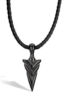 SERASAR Leather Chain Men Leather Necklace with Pendant - 50cm Black - Leather Cord Chain with Jewellery Box for Men - Real Leather - Men Gift - Leather Necklace Men Jewellery Band