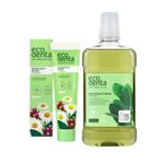 Ecodenta Oral Hygiene Cosmetic Set I Toothpaste with Calident, Chamomile Extract, Clove Extract 100 ml and Antibacterial Multifunctional - Mouthwash 500 ml I Oral Care Set Against Bad Breath