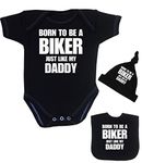 BabyPrem Baby Clothes Set Born to be a Biker Like Daddy BLACK 3-6 MONTHS