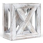 PUERSI Farmhouse Wooden Napkin Holder for Tables, Rustic Kitchen Decor for Counter, Ideal Napkin Dispenser for Dining Counter tops (White)