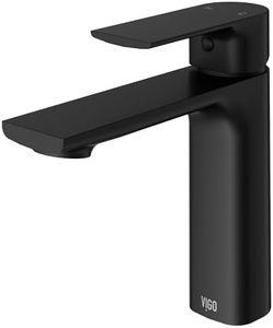 VIGO Davidson Single Handle Single-Hole Bathroom Faucet Sink in Matte Black-VG01043MB