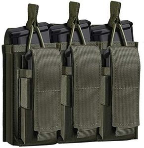 Tactical Mag Pouch for Rifle and Pistol, Open-Top Molle Double/Triple Magazine Pouches Holder Carrier for M4 M14 G36 HK416 Magazines and Glock 17 M1911 9MM