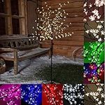 LED Cherry Blossom Tree Christmas Lights Multi-Function Indoor/Outdoor (180cm/6ft 200LED, Warm White)