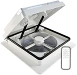 RV Vent Fan with Remote - Powerful, Intelligent, Low Noise | Rain Sensor, Garnish, Removable Screen Included | DC 12V Reversible Airflow RV Roof Vent Fan