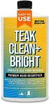 Teak Cleaner and Brightener for Wood for Use Before Teak Oil or Teak Sealer for Boats, Indoor Furniture, Shower Stool & Wood Outdoor Furniture Restorer Kit Clean & Bright for Stains