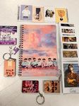 CRAFT MANIACS BTS PINK STATIONERY COMBO : DIARY, 1 WOODEN PUZZLE, SET OF 16 LOMO CARDS, 4 MAGNETIC BOOKMARKS & 3 WOODEN KEYCHAINS | BEST GIFT FOR BTS ARMY & KPOP FANS