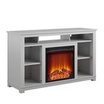 Ameriwood Home Edgewood Fireplace TV Stand for TVs up to 55", Dove Gray