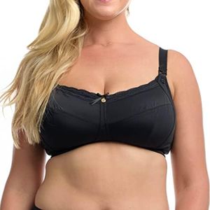 The Essential Nursing Bra: Women's Plus-Size (Full Bust) Wire-Free Maternity/Breastfeeding Bra. Black. Size: 8HH