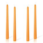 Alederways Dinner Candles, Orange Macarons Tapered Candles Non Drip Long Candles for Wedding Halloween Valentine's Day Christmas Birthday Party Decoration 4Pack (Orange Candles)