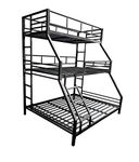 s k modern art Triple Bunk Bed, Metal Cot (Without Mattress) (Black)