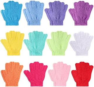 12 Pairs Shower Exfoliating Gloves Hand Exfoliating Glove Body Scrubber Loofah Washing Gloves for Shower, Spa, Massage and Body Scrubs, Dead Skin Cell Remover