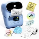 Phomemo Barcode Label Printer- M110 Label Maker Bluetooth Portable Label Maker Machine for Small Business, Address, Barcode, Logo, Clothing, Jerwery, Compatible with iOS & Android, Blue