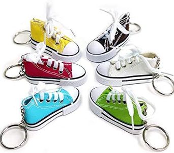 12 zapatillas de llavero con cordones - de aspecto real - coloridas - incl. llavero