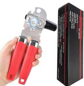 Left Handed Can Opener Manual, Lefty Kitchen Tools Utensils for Left Hand People/Adults(Red Handle)