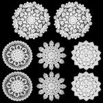 Andibro 8Pcs 6 In Lace Doilies, Round Crochet Placemat Handmade Cotton Coasters Vintage White Table Doilies Decors for Kitchen Dining Room Party Wedding Dressers Decoration