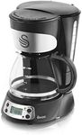 Swan Programmable Coffee Maker with Keep Warm Function, LCD Timer, 750ml, 700W, Black, SK13130N