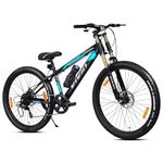 Leader Vivid Velaro Pro Double Crown Suspension 26T 7 Gear Cycle for Men | Strong Steel Frame & Dual Disc Brakes with Mega Hub | MTB Bicycle for Off-Road & City Riding Ideal for 13+ Yrs - Black