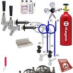 Kegco BF UCK2-BLCP-5T Ultimate Door Mount 2 Keg Tap Kegerator Conversion Kit Ball Lock with 5 lb Tank, Stainless Steel