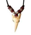 BRILLIANT GIFTS LARGE RESIN TOOTH SHAPED NECKLACE BOYS GIRLS FAKE SHARK TOOTH STATEMENT PIECE