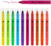 Zenacolor Bible Highlighters No Bleed - Pack of 10 Soft Wax Gel Highlighters - Vibrant Colors - Shool and Bible Study Supplies